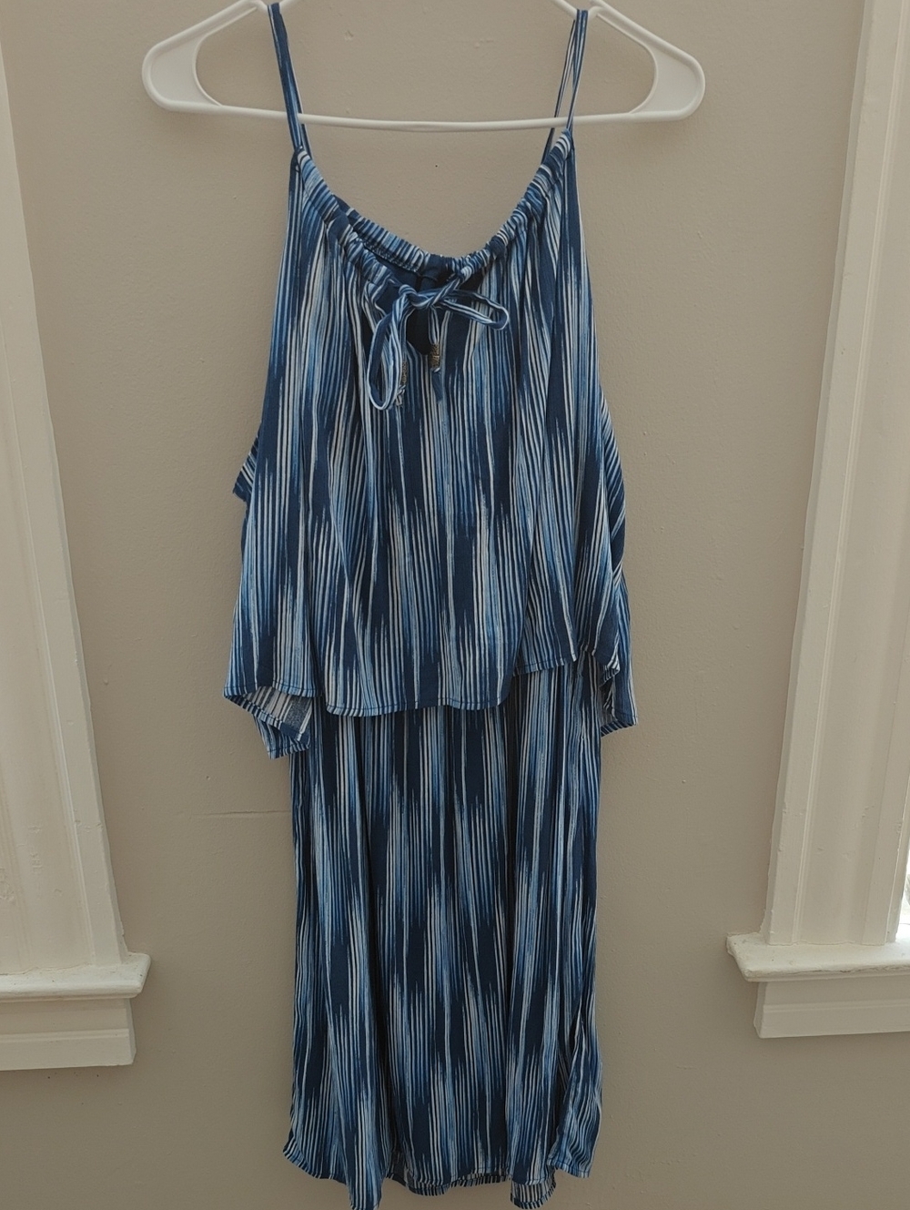 Faded Glory Navy and Light Blue Striped Maxi Dress